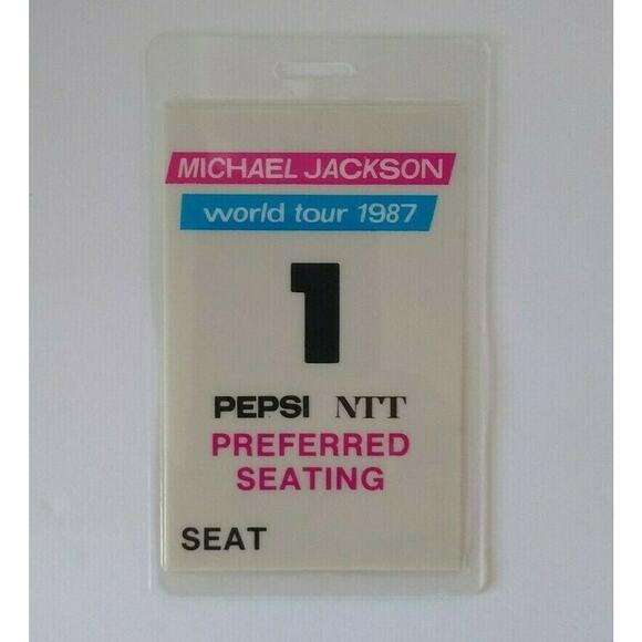 Michael Jackson Bad Preferred Seat # 1 Backstage Pass Original 1987 Concert Tour - Picture 4 of 5